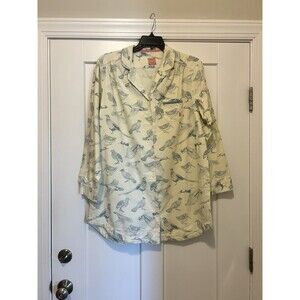 Joules Cream Pajama Top with Bird Print